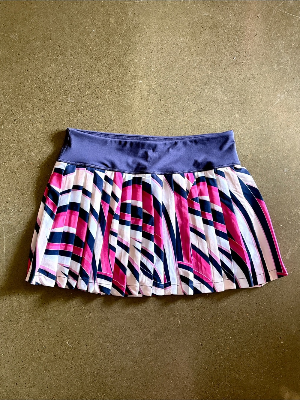 Fila Heritage Women’s Pleated Skort - Pink Navy Abstract Print Size Medium